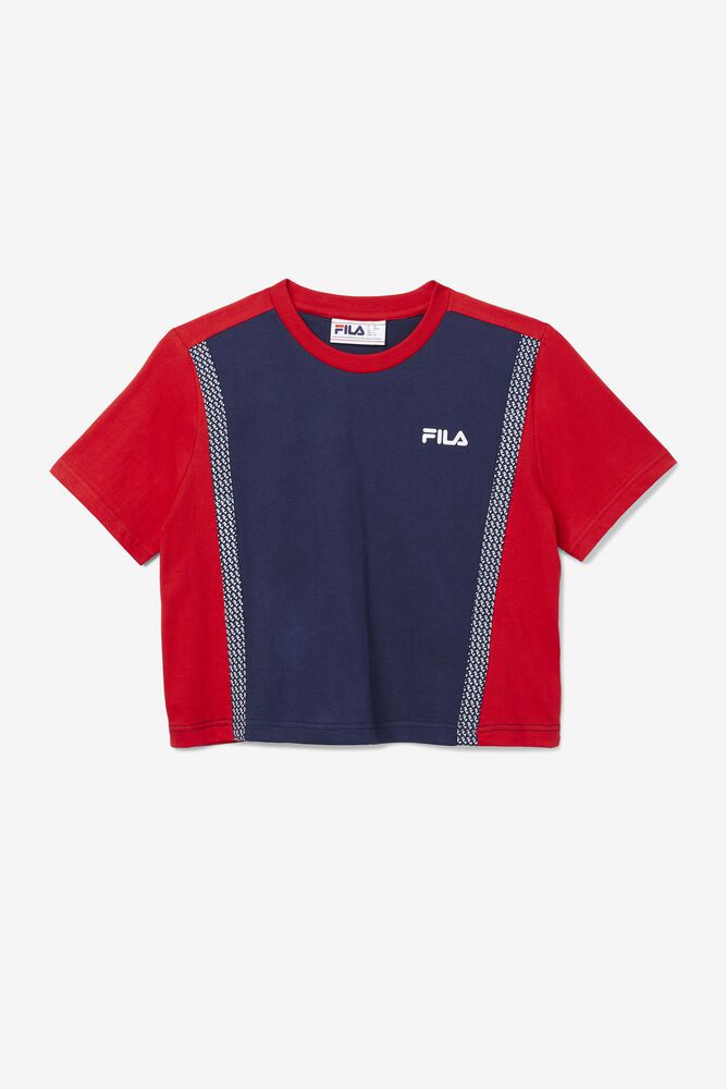 Fila Tričko Damske Molly Color Block Námornícka Modrá - TRJGO2974